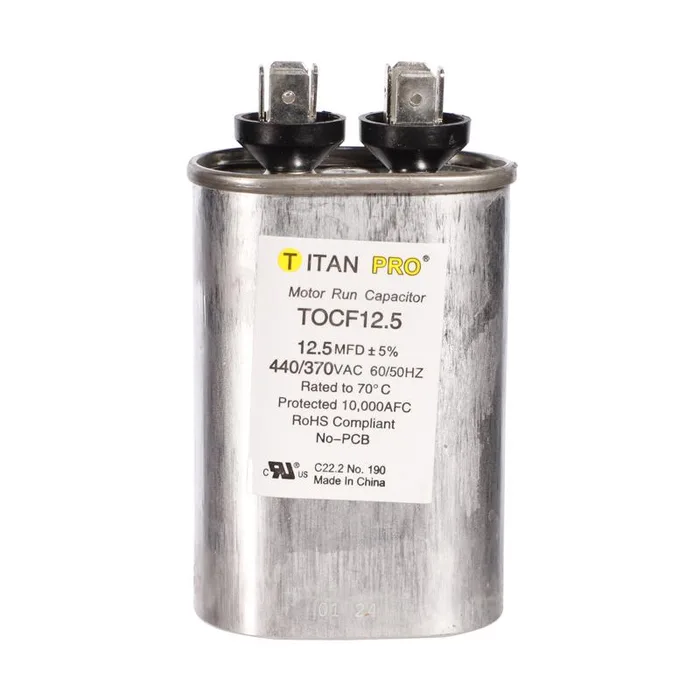 Titan Pro 12.5 MFD 440 V Oval Run Capacitor