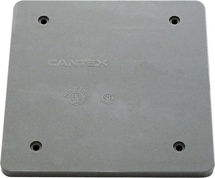 Cantex New Work Square PVC 2 gang Outlet Box Gray