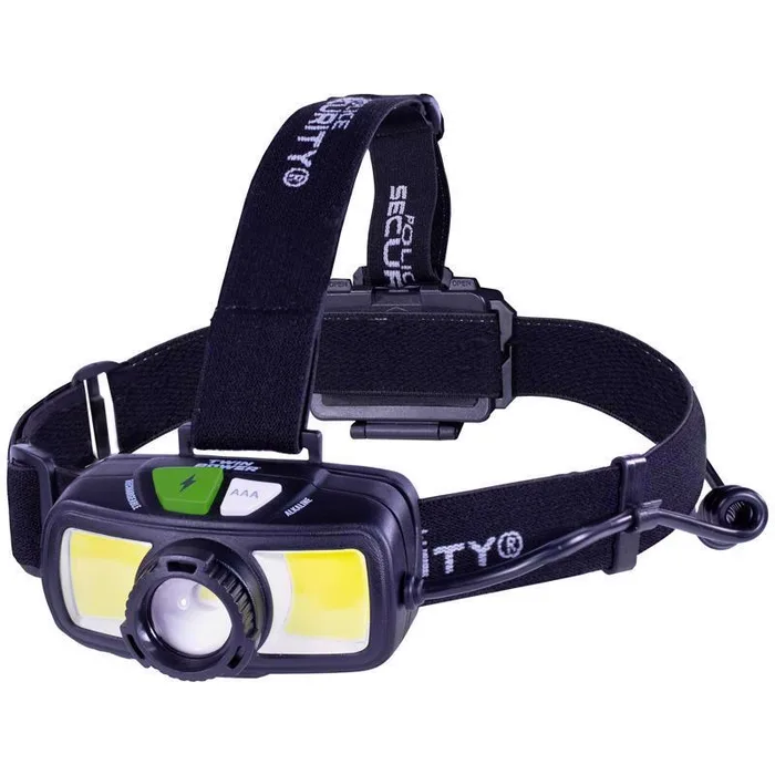 Police Security 1500 lm Black LED Rechargeable Head Lamp AAA Battery