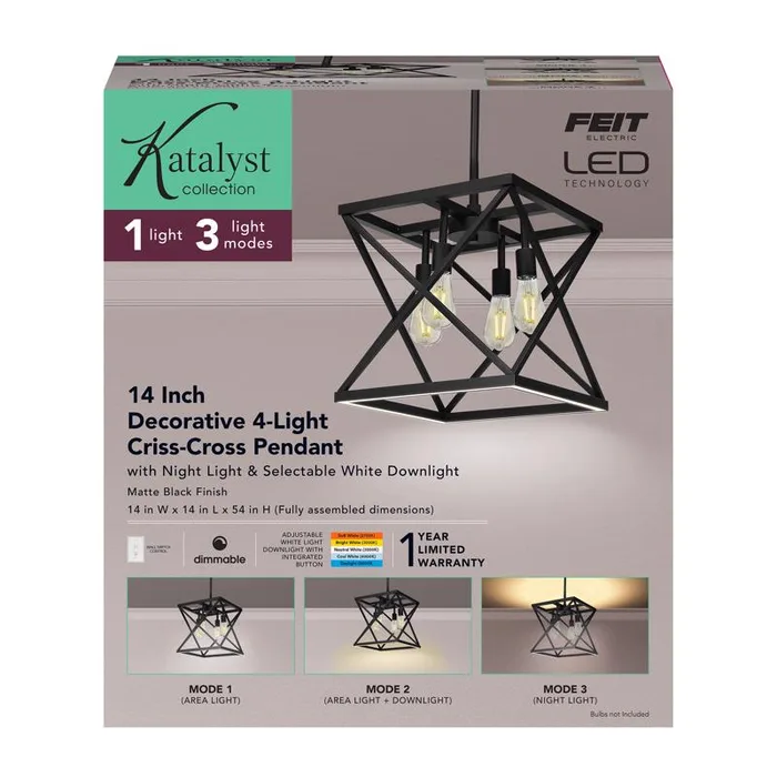 Feit Matte Black 4 lights Pendant Light