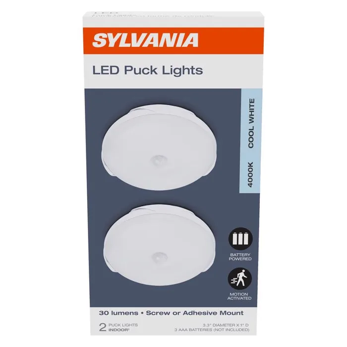 Sylvania Motion-Sensing Battery Powered LED White Slim Area Light