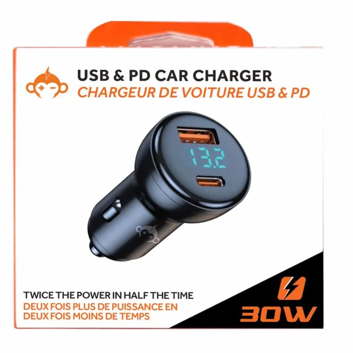 MonkeyZ 2 Port USB A/C Car Charger (Pack of 12)