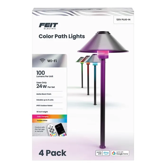 Feit Plug In/Remote 6 W LED Smart-Enabled Pathway Light 4 pk