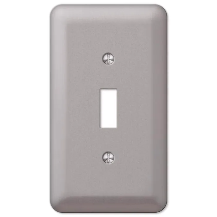 Amerelle Devon Brushed Nickel 1 gang Steel Toggle Wall Plate (Pack of 6)