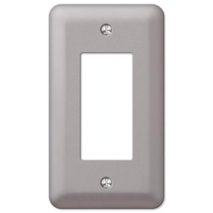 Amerelle Devon Brushed Nickel 1 gang Steel Single Outlet Wall Plate (Pack of 6)