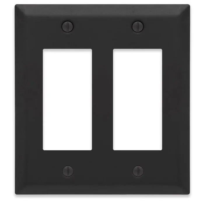 Amerelle Century Matte Black 2 gang Steel Wall Plate 1 pk