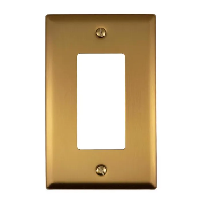 Amerelle Oxford Brushed Gold 1 gang Stamped Steel Decorator Wall Plate 1 pk