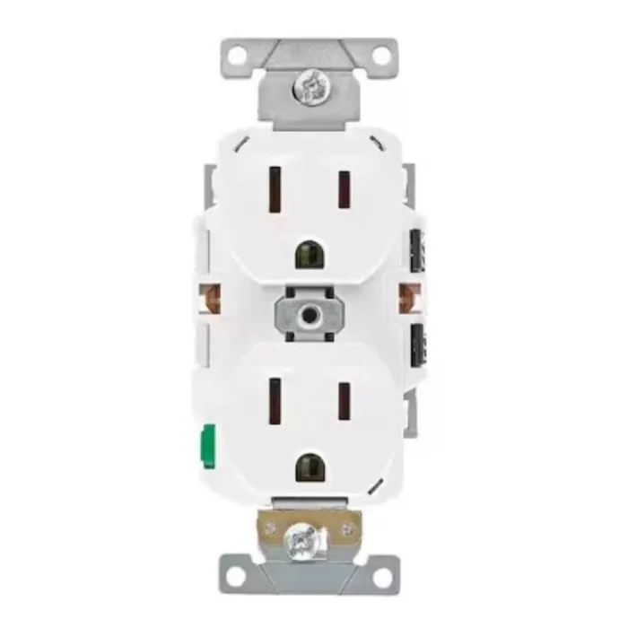 Leviton Lever Edge 15 amps 125 V White Outlet 1 pk