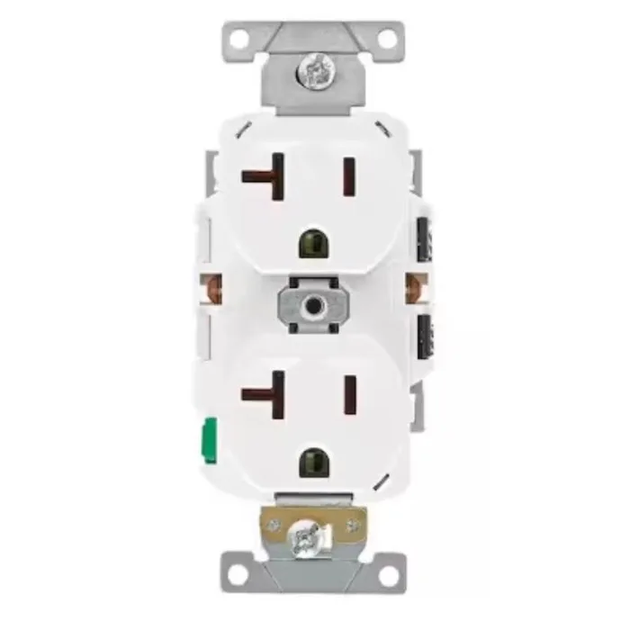 Leviton Lever Edge 20 amps 125 V White Outlet 1 pk
