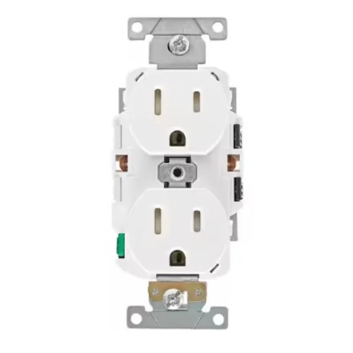 Leviton Lever Edge 15 amps 125 V White Outlet 5-15R 1 pk