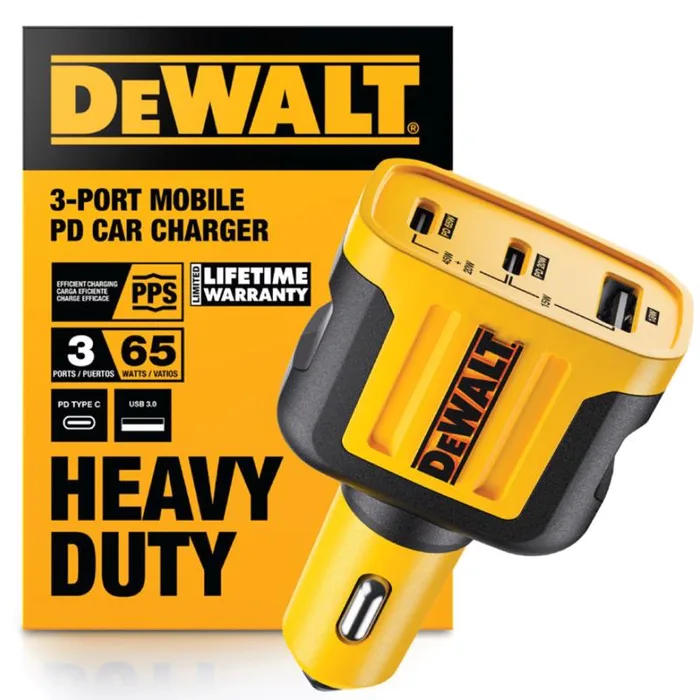 DEWALT 3 Port USB Car Charger