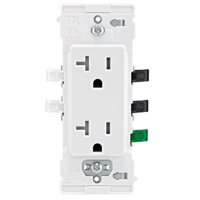 Leviton Lever Edge 20 amps 125 V White Tamper Resistant Outlet 5-20R 1 pk