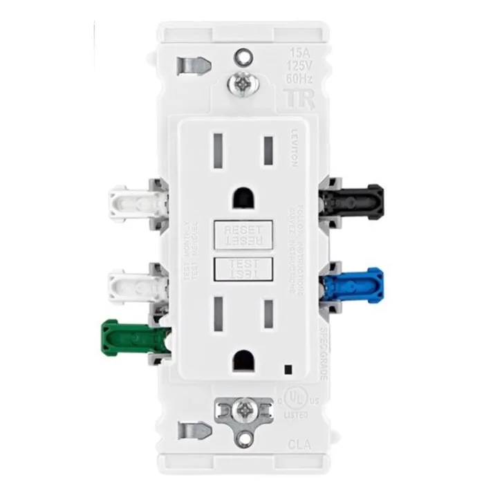 Leviton Lever Edge 15 amps 125 V White GFCI Outlet 3 pk