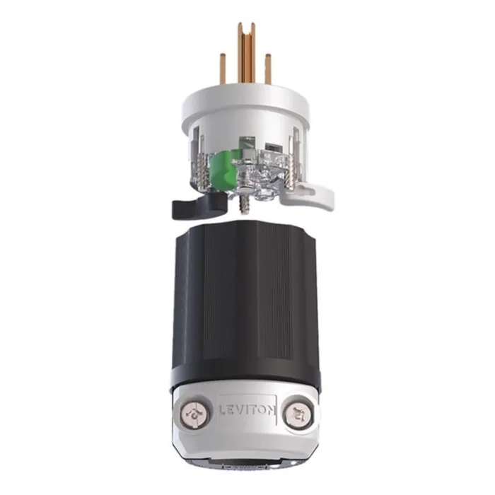 Leviton Lever Edge Commercial and Residential Plastic Straight Blade Locking Plug 5-15P