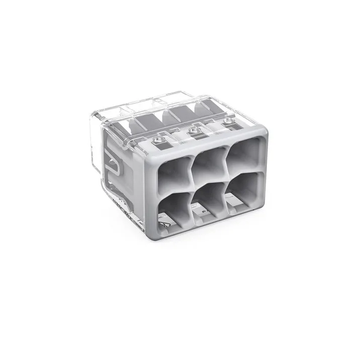 Wago 6 Port Push-In Wire Connector 5 pk