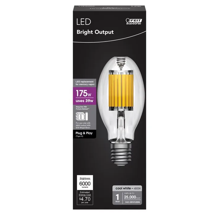 Feit 175 W ED28 HID Bulb 6000 lm Cool White High Lumen 1 pk