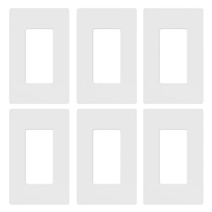 Lutron Claro White 1 gang Plastic Wall Plate 6 pk