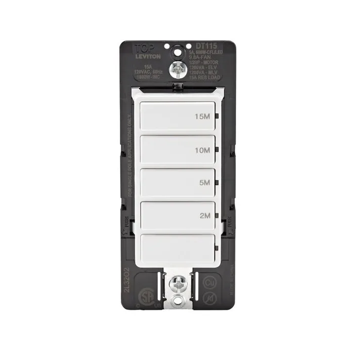 Leviton Decora Indoor Wall Switch Timer 120 V White