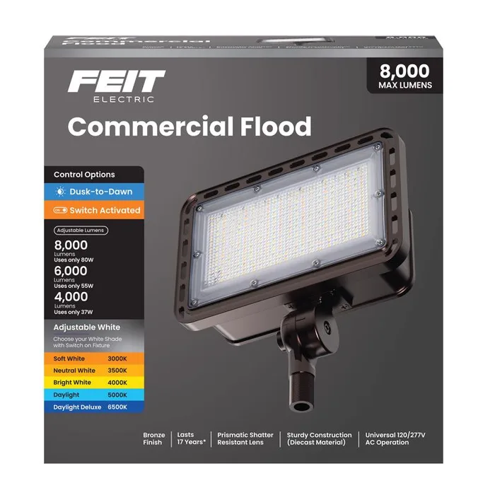 Feit Dusk to Dawn Hardwired LED Bronze Floodlight
