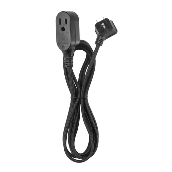 Globe Electric Indoor 7 ft. L Black Extension Cord 16/3