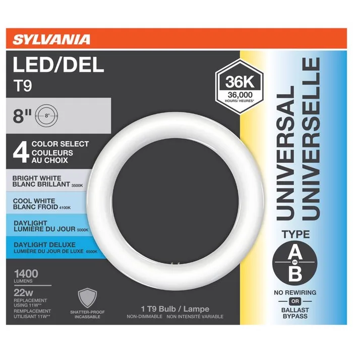 Sylvania T9 CCT 8 in. G10Q Circline LED Tube 22 Watt Equivalence 1 pk