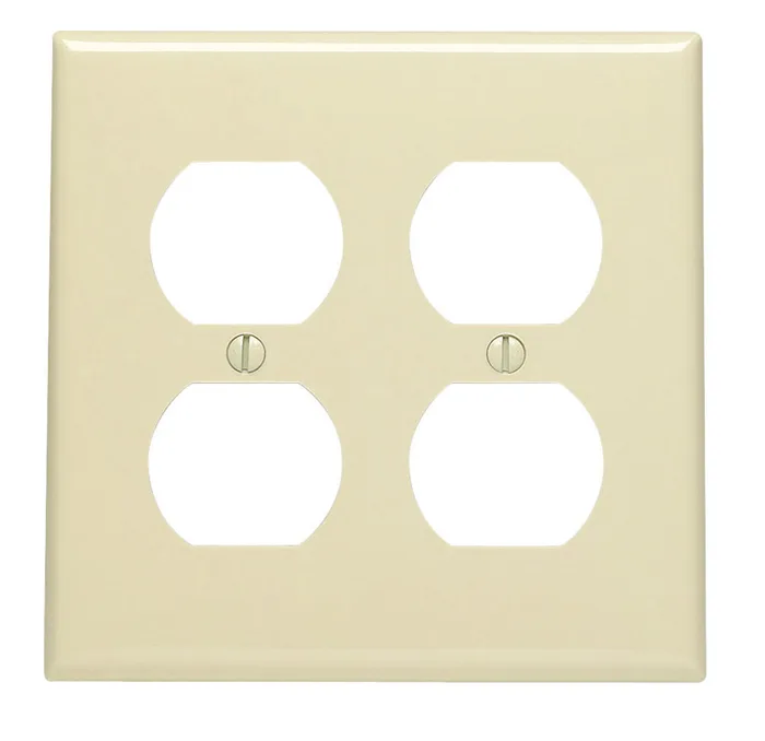 Leviton Ivory 2 gang Nylon Duplex Wall Plate 1 pk