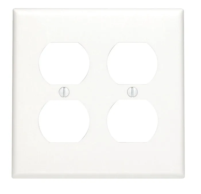 Leviton White 2 gang Nylon Duplex Wall Plate 1 pk