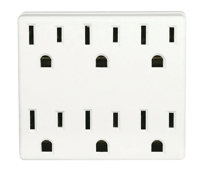 Leviton Polarized 6 outlets Outlet Adapter 1 pk
