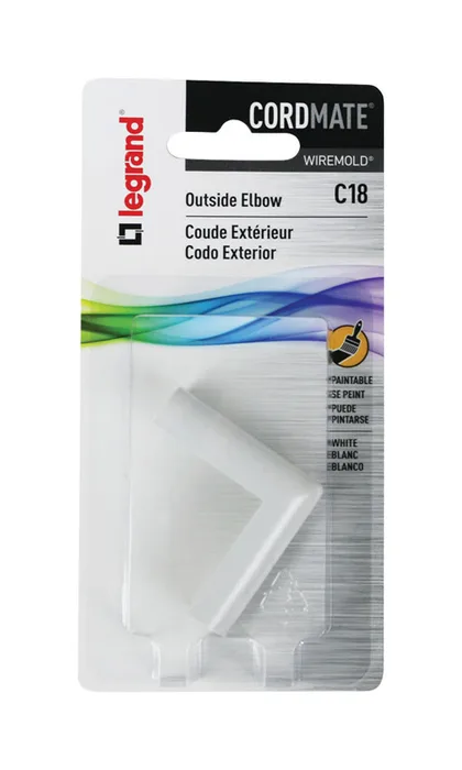 Legrand CordMate 1.63 in. L Outside Elbow 1 pk