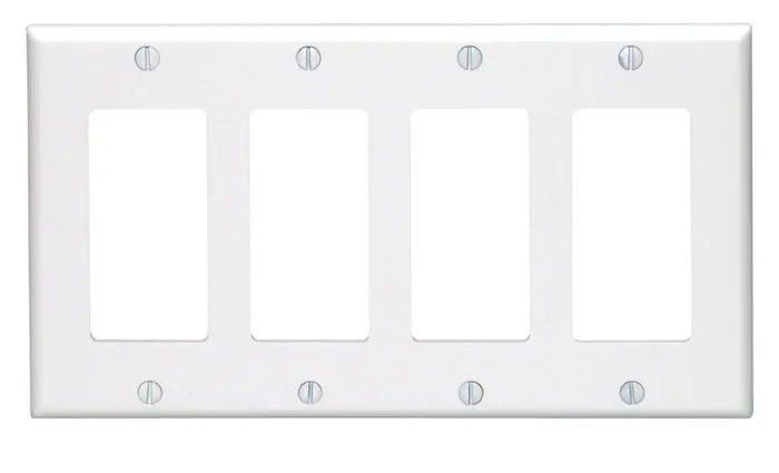 Leviton White 4 gang Thermoset Plastic Decorator Wall Plate 1 pk