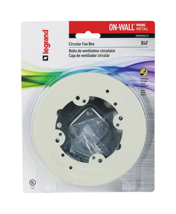 Legrand Round Metal 1 gang Fan Box Ivory