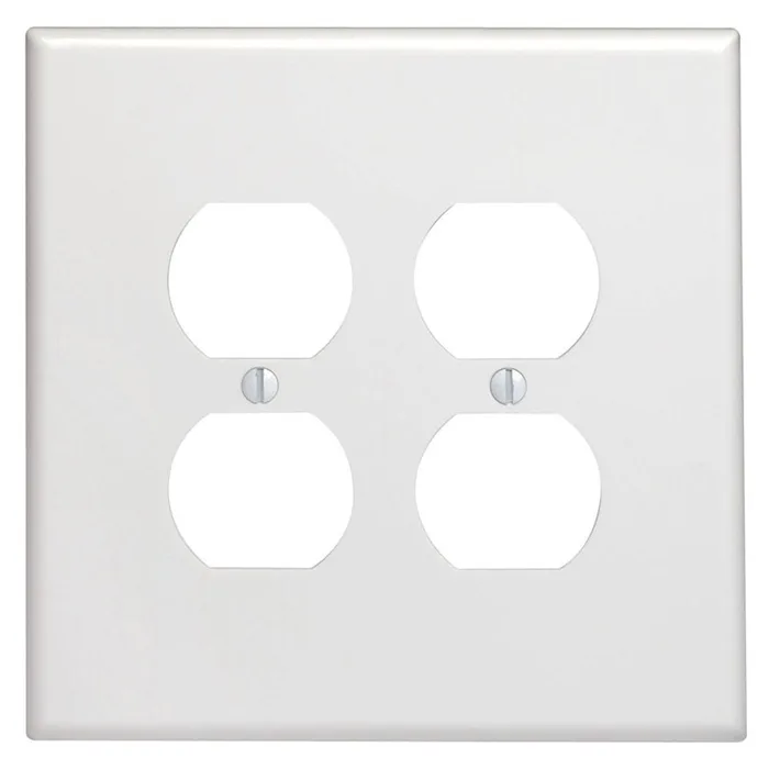 Leviton White 2 gang Thermoset Plastic Duplex Wall Plate 1 pk