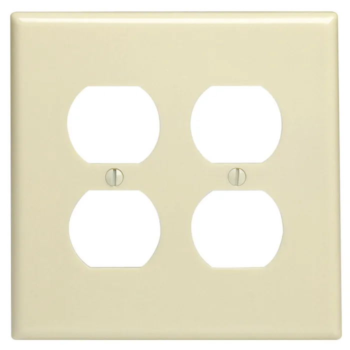 Leviton Ivory 2 gang Thermoset Plastic Duplex Wall Plate 1 pk