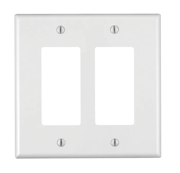 Leviton Decora White 2 gang Nylon Decorator Wall Plate 1 pk