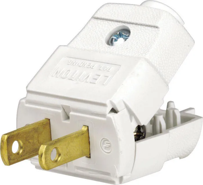 Leviton Residential Thermoplastic Straight Blade Plug 1-15P 20-16 AWG 2 Pole 2 Wire (Pack of 10)