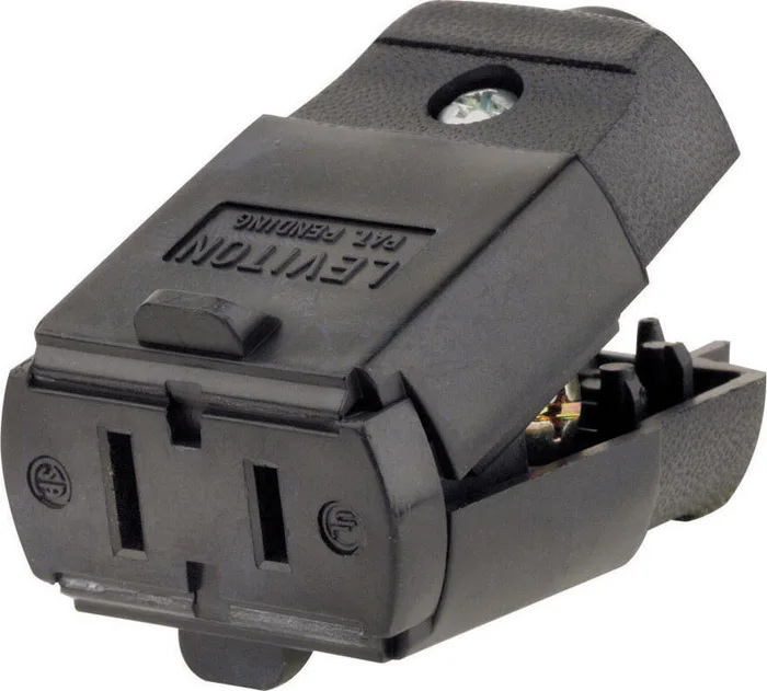 Leviton Commercial and Residential Thermoplastic Ground/Straight Blade Connector 1-15R (Pack of 10)