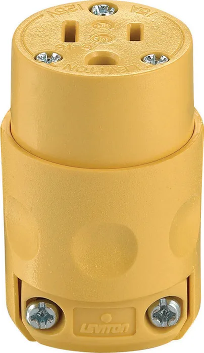 Leviton Residential Nylon Ground/Straight Blade Connector 5-15R 18-12 AWG 2 Pole 3 Wire