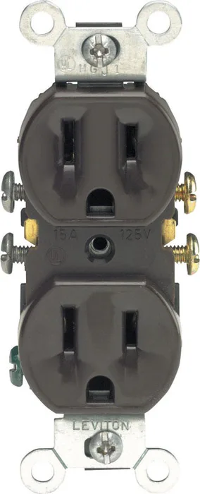 Leviton 15 amps 125 V Duplex Brown Outlet 5-15R 1 pk (Pack of 10)