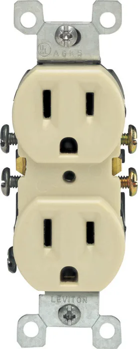 Leviton 15 amps 125 V Duplex Ivory Outlet 5-15R 1 pk (Pack of 10)