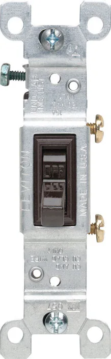 Leviton 15 amps Single Pole Toggle AC Quiet Switch Brown 1 pk (Pack of 10)