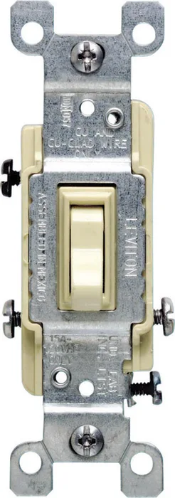 Leviton 15 amps Three Pole Toggle AC Quiet Switch Ivory 1 pk (Pack of 10)
