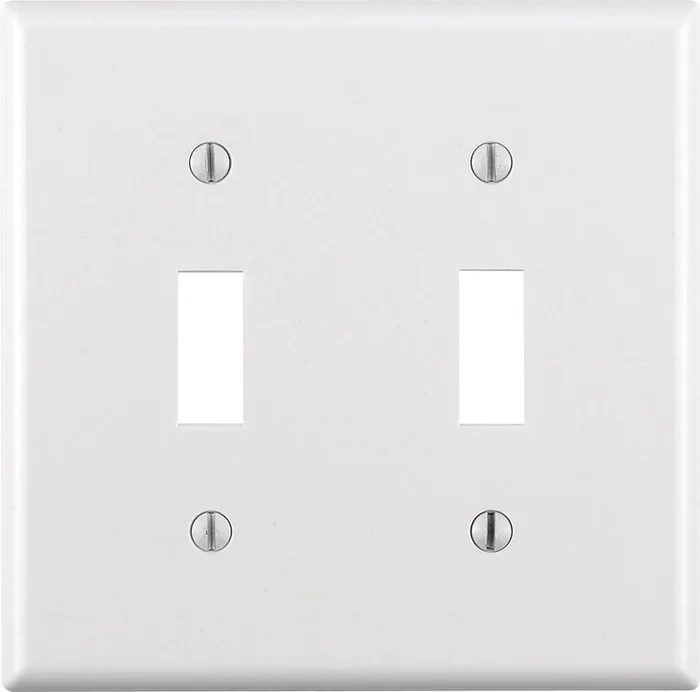 Leviton White 2 gang Thermoset Plastic Toggle Wall Plate 1 pk (Pack of 25)