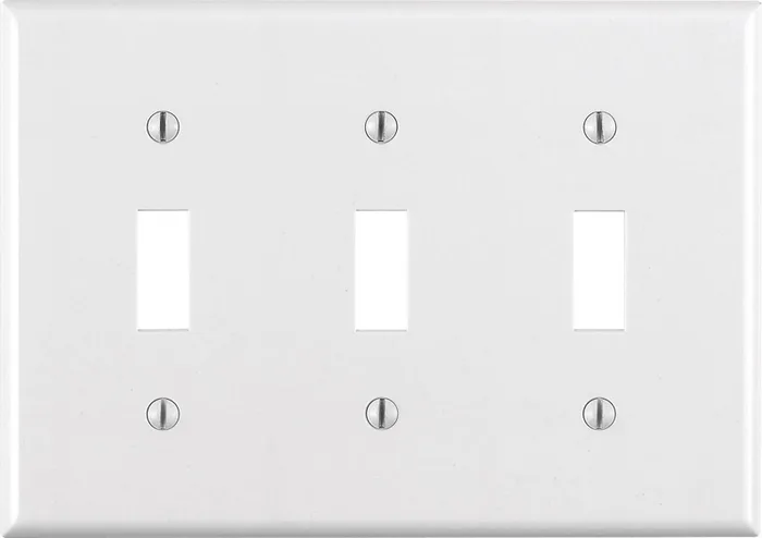 Leviton White 3 gang Thermoset Plastic Toggle Wall Plate 1 pk (Pack of 10)