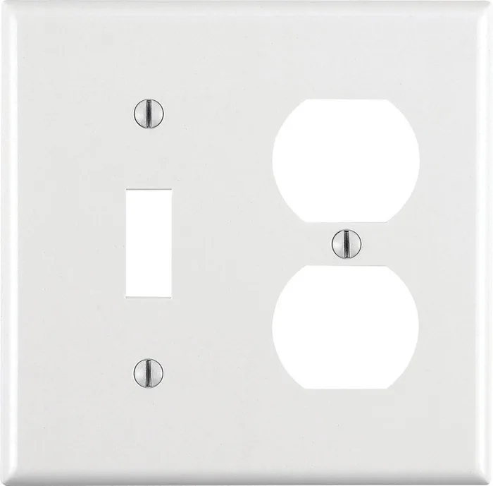 Leviton White 2 gang Thermoset Plastic Duplex/Toggle Wall Plate 1 pk (Pack of 25)