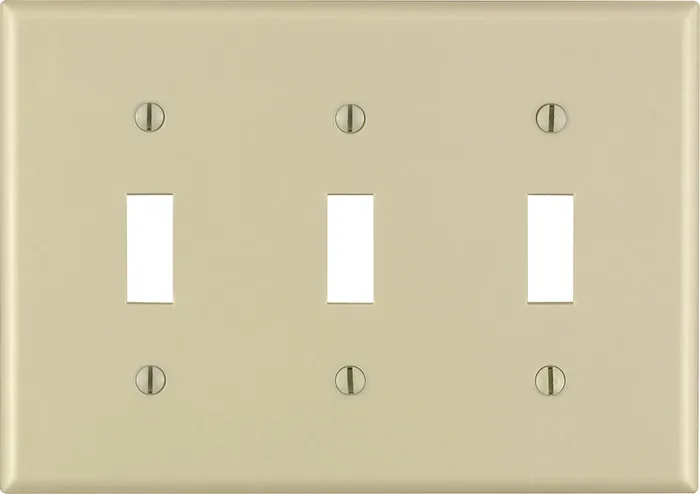 Leviton Ivory 3 gang Thermoset Plastic Toggle Wall Plate 1 pk
