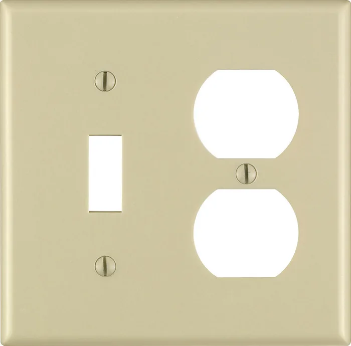 Leviton Ivory 2 gang Thermoset Plastic Duplex/Toggle Wall Plate 1 pk