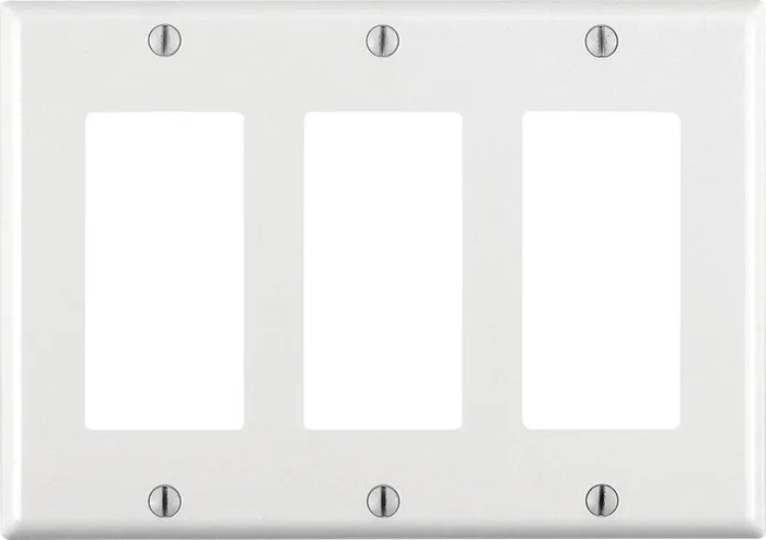 Leviton White 3 gang Thermoset Plastic Decorator Wall Plate 1 pk (Pack of 10)