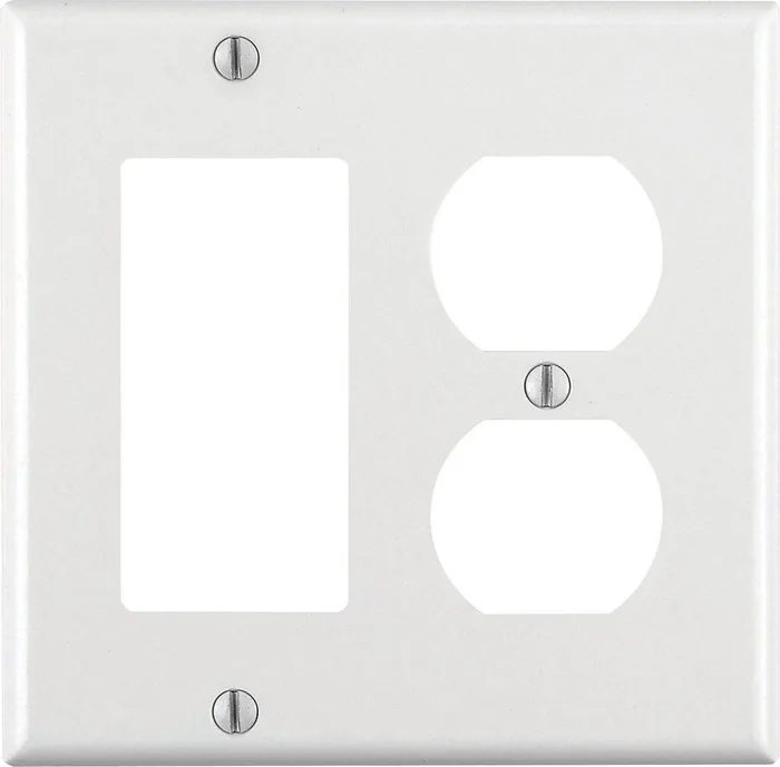 Leviton White 2 gang Thermoset Plastic Decorator/Duplex Wall Plate 1 pk
