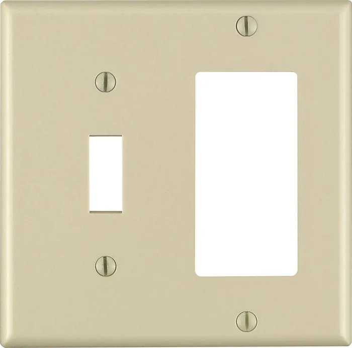 Leviton Decora Ivory 2 gang Thermoset Plastic Decorator/Toggle Wall Plate 1 pk