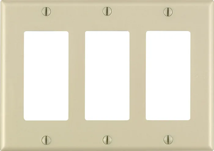 Leviton Decora Ivory 3 gang Thermoset Plastic Decorator Wall Plate 1 pk